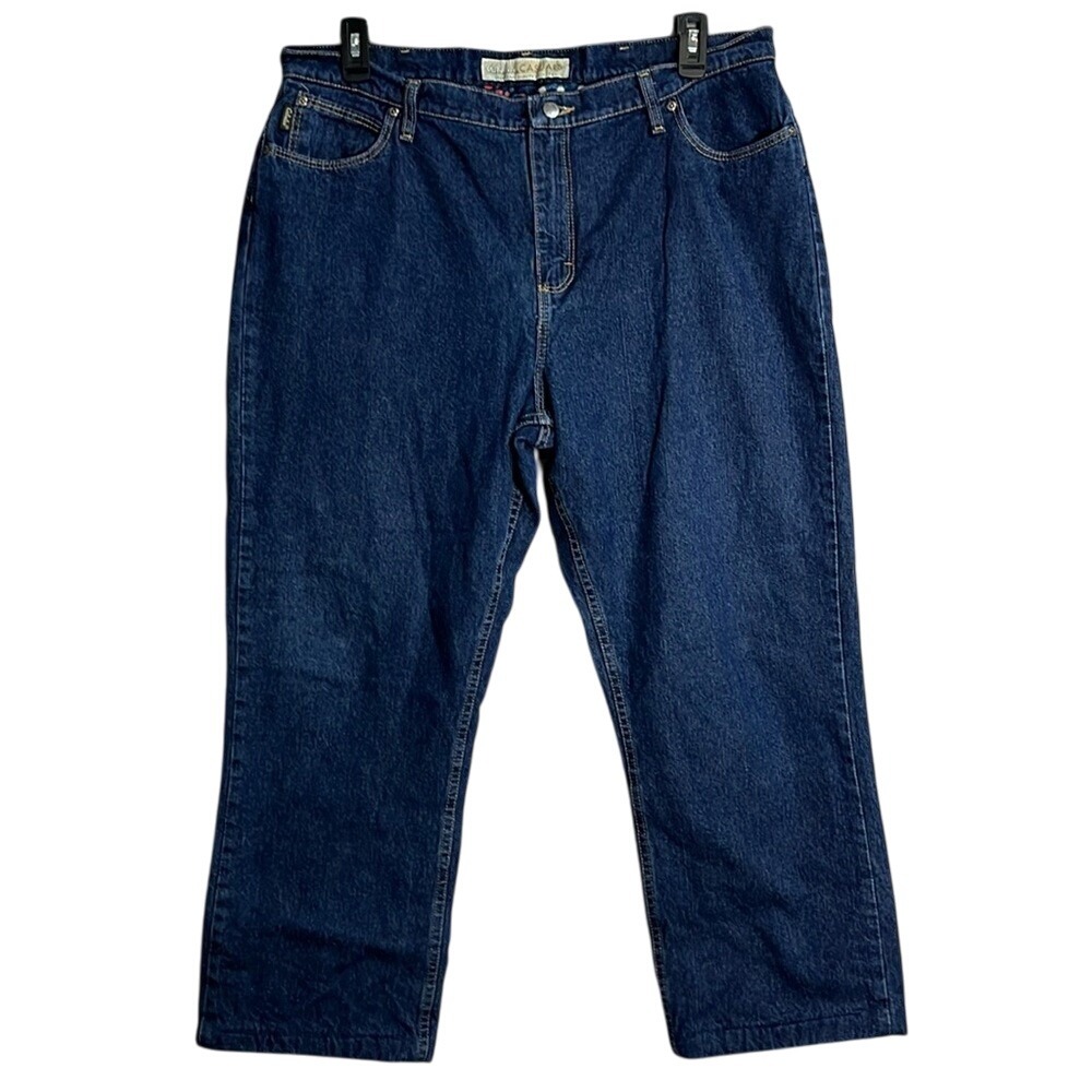 Cabelas‎ Flannel Lined Straight Leg Jeans Size 18 Long Dark Wash